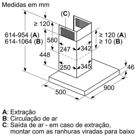 Siemens chimney - 90cm - LC-91-BUR-50