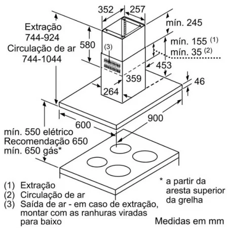 Siemens Chimney - 90cm - LF-98-BIP-50