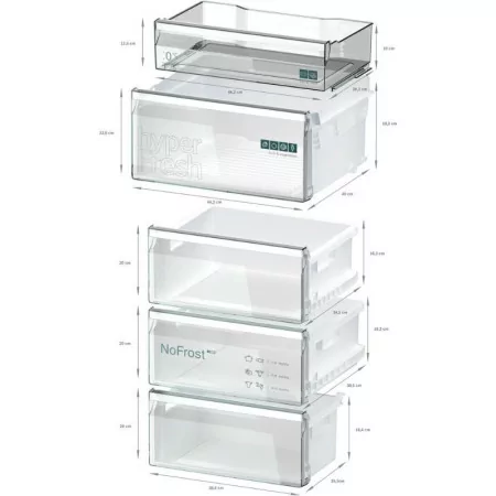 Siemens Combined Refrigerator - 321L - No Frost - KG36N2ICF
