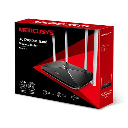 Router Mercusys - AC12 - AC1200 - Dual-Band - WiFi 5 - 10/100Mbps|Mercusys|6957939000479