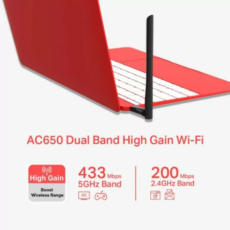 Mercusys USB Network Adapter - AC650 - High Gain Wireless - Dual Band