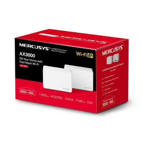 Sistema Mesh Mercusys H80X - AX3000 - Dual-Band - Wifi 6 Gigabit - Pack 2|Mercusys|6957939000691