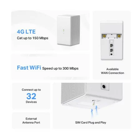 Router Mercusys - N300 - Single-Band - WiFi 4 - 4G LTE - 10/100 Mbps|Mercusys|6957939001247