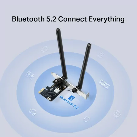 Placa de Rede Mercusys - AXE5400 - Tri-Band - WiFi 6E - Bluetooth 5.2|Mercusys|6957939001865 Placa de Rede Mercusys - AXE5400 - Tri-Band - WiFi 6E - Bluetooth 5.2|Mercusys|6957939001865