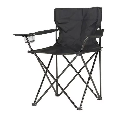 Cadeira de Campismo Dobrável - 80cmx83,5cmx51cm - Preta||5709386896959