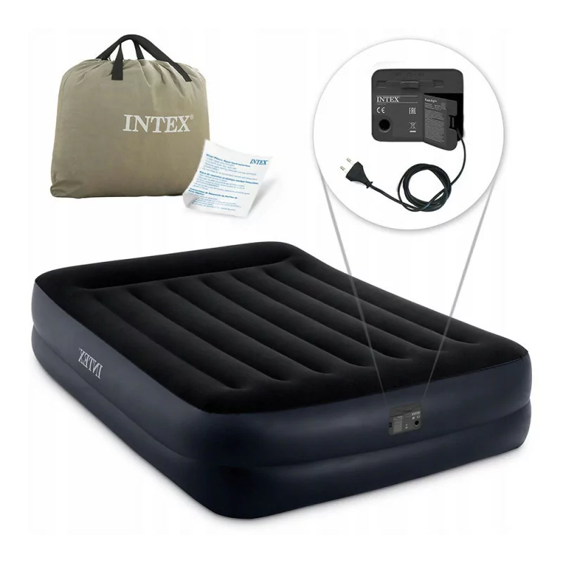 Intex Inflatable Camping Mattress - 152x203x42cm - Black