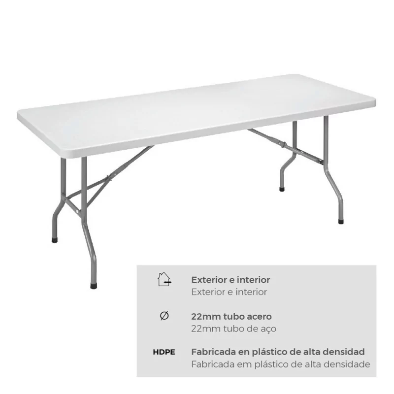 EdM Drobable Table - 180cmx74cmx74cm - Steel