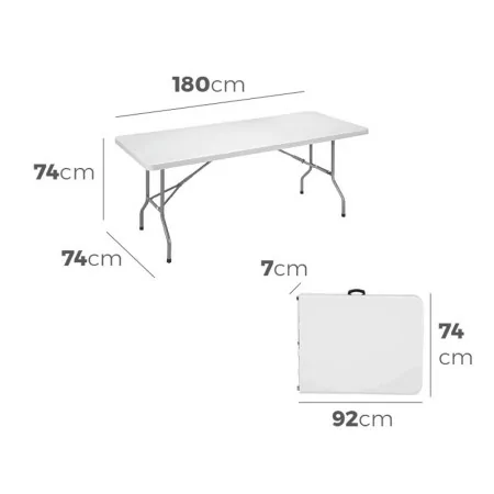 EdM Drobable Table - 180cmx74cmx74cm - Steel