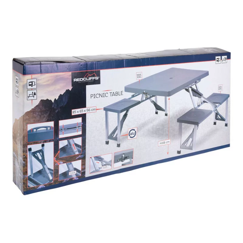 Redcliffs Folding Table - 85.5cmx65cmx66cm - Metal