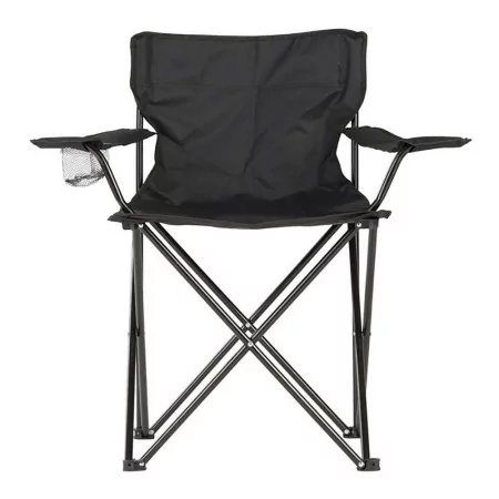 Cadeira de Campismo Dobrável - 80cmx83,5cmx51cm - Preta||5709386896959