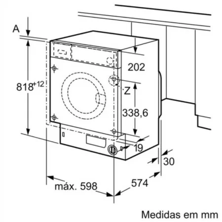 Máquina de Lavar Roupa de Encastre Bosch - 8Kg - 1400RPM - Branca|Bosch|4242005348749
