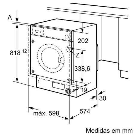 Máquina de Lavar Roupa de Encastre Siemens - 8Kg - 1200RPM - WI14W542ES|Siemens|4242003923085
