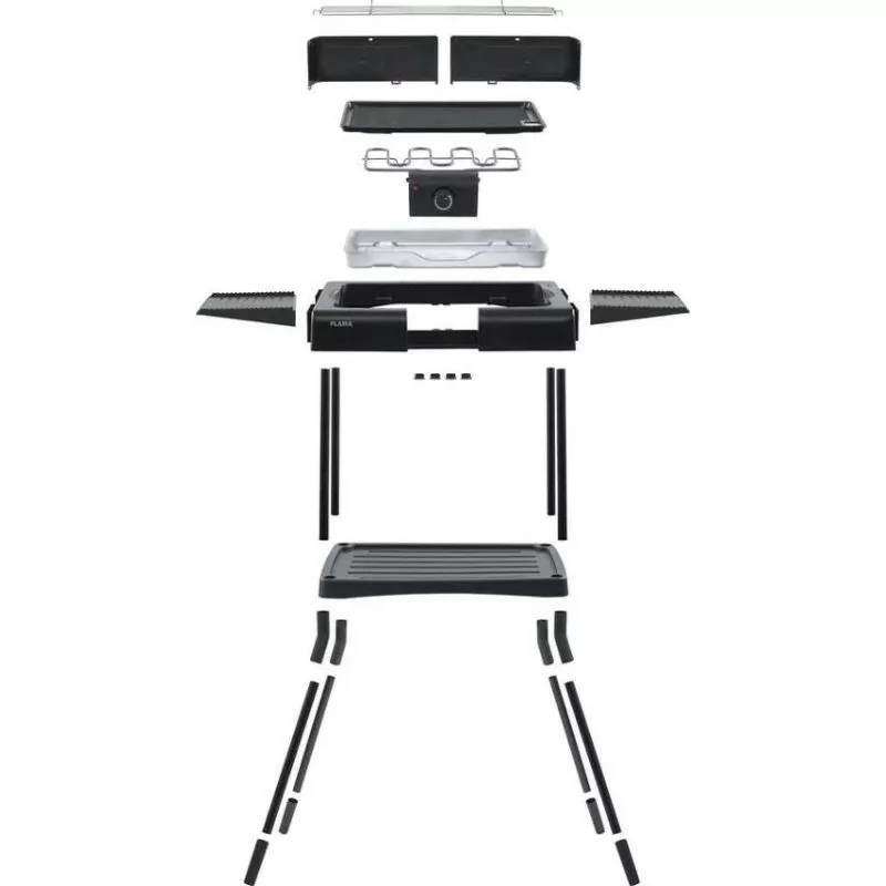 Grill Barbecue Flama - 2000W - 42x27cm - Negro