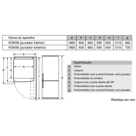 Combinado Siemens 326L - KG36NVWDA - Branco