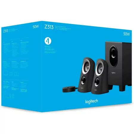 Logitech Speakers - Z313 - 2.1 - 50W Peak / 25W RMS - Black