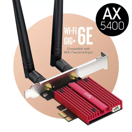 Placa de Rede Cudy - AX5400 - Wi-Fi 6E - WE3000S|Cudy|6971690791322