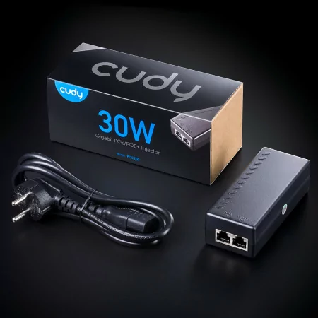 Injetor PoE+ Cudy - AC100 - 100/240V - 30W - Preto - POE200|Cudy|6971690790257