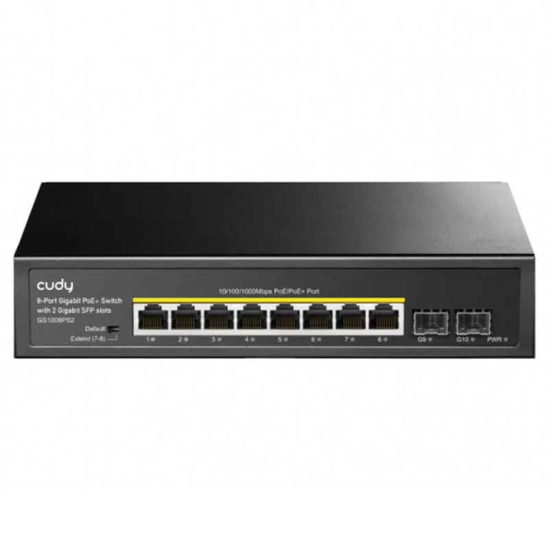 Cudy Switch - 8 Gigabit Ports - UnManaged PoE+ SFP - GS1008PS2
