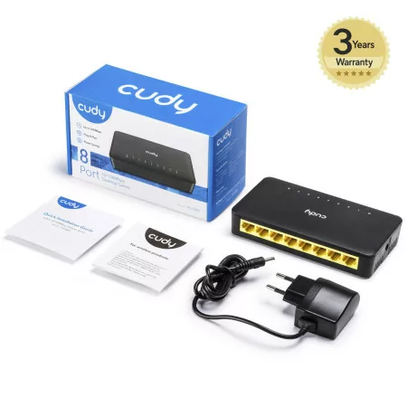 Switch Cudy - 8 Portas 10/100 Mbps - UnManaged - FS108D|Cudy|6971690790042