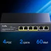 Switch Cudy - 6 Ports 10/100 Mbps - UnManaged PoE+ - FS1006P
