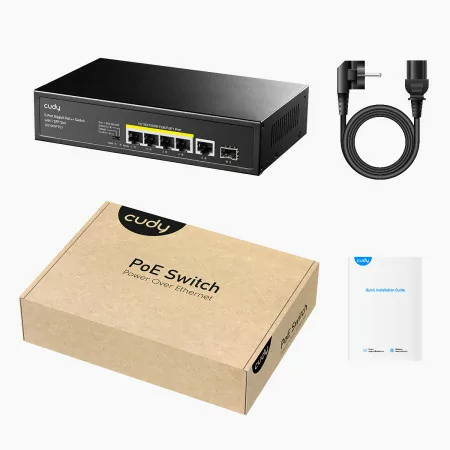 Cudy Switch - 5 Gigabit Ports - UnManaged PoE+ SFP - GS1005PTS1