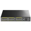 Cudy Switch - 24 Ports 10/100 Mbps + 2 Gigabit Ports - UnManaged PoE+ SFP - FS1026PS1