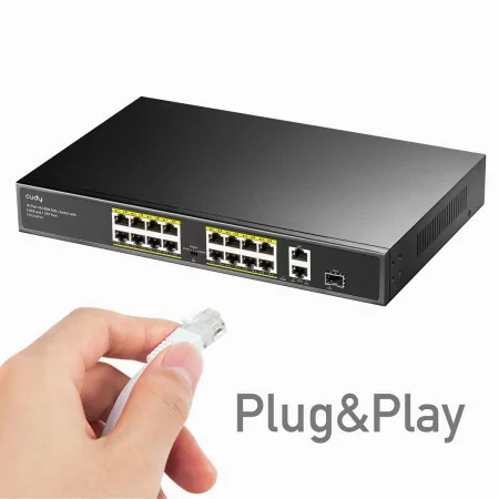 Switch Cudy - 16 Ports 10/100 Mbps - UnManaged - Poe+ SFP - FS1018PS1