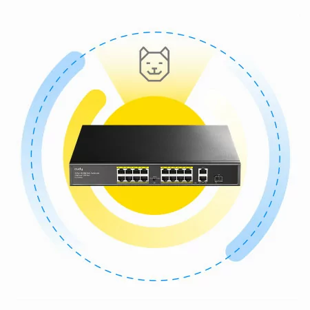 Switch Cudy - 16 Ports 10/100 Mbps - UnManaged - Poe+ SFP - FS1018PS1