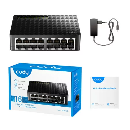 Switch Cudy - 16 Portas 10/100 Mbps - UnManaged - FS1016D|Cudy|6971690792787