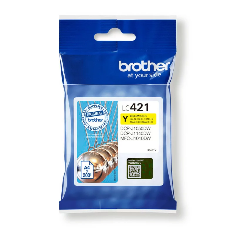 Tinteiro Brother - Amarelo - 200 Páginas - LC421|Brother|4977766810395 Tinteiro Brother - Amarelo - 200 Páginas - LC421|Brother|4977766810395