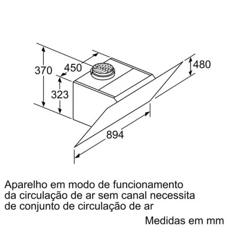 Chaminé de Parede Bosch - 90cm - Preta - Clear Glass - DWK98PR60|Bosch|4242002966755