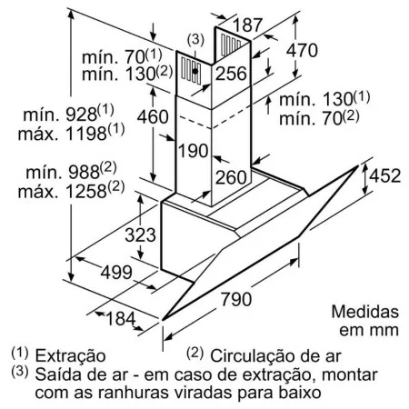 Chaminé de Parede Bosch - Série 4 - 80cm - Preta - Clear Glass - DWK87CM60|Bosch|4242005172986