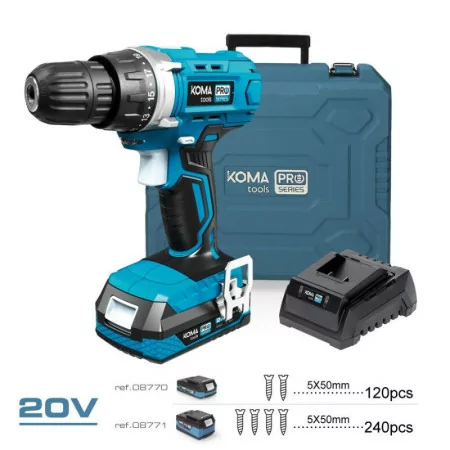 Koma Tools Pro Series Drill Kit + 71 Accessories - 20V - 08375