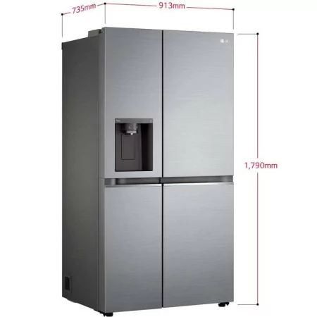 LG Side by Side Fridge - 635L - No Frost - Shiny Steel - GSLV71PZTD
