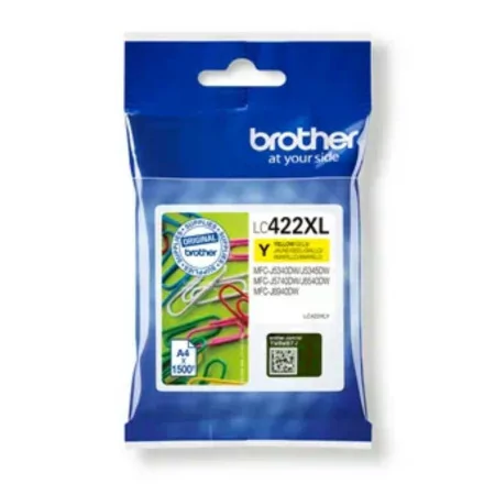 Tinteiro Brother - Amarelo - 1500 Páginas - LC422XLY|Brother|4977766815611