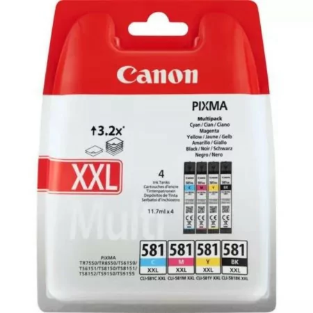 Pack 4 Tinteiros Canon - Tricolor + Preto - 11,7 ml - 1998C005||8714574652184