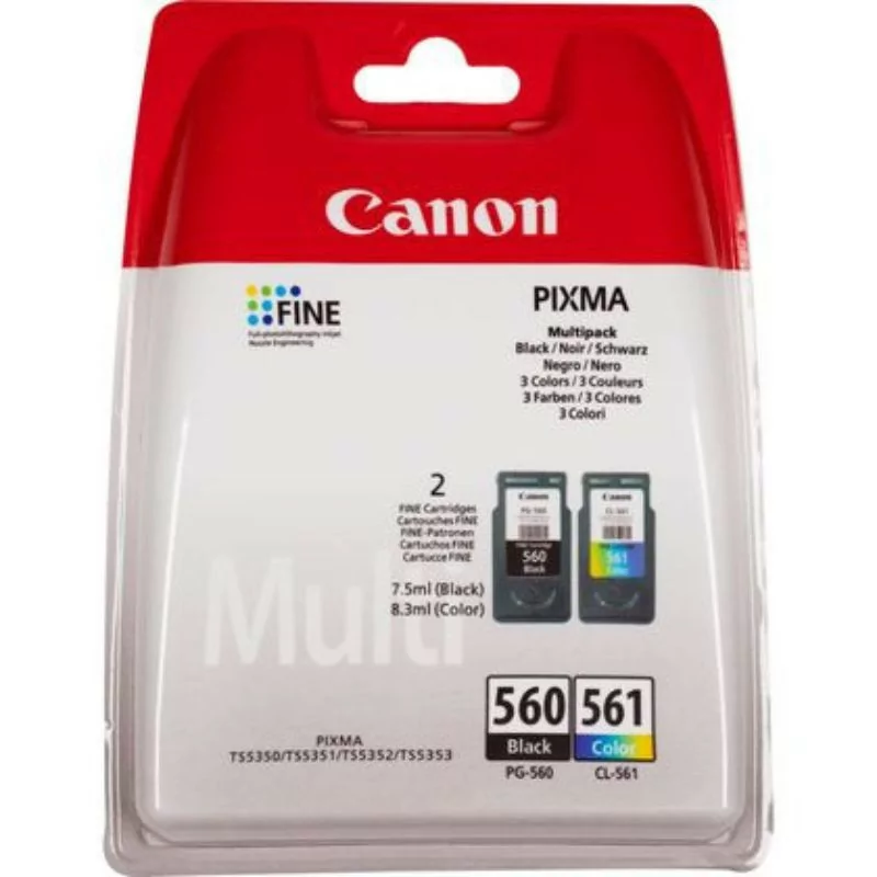 Conjuntos 2 Tinteiros Canon - Preto + Tricolor - PG-560 / CL-561||8714574662923 Conjuntos 2 Tinteiros Canon - Preto + Tricolor - PG-560 / CL-561||8714574662923