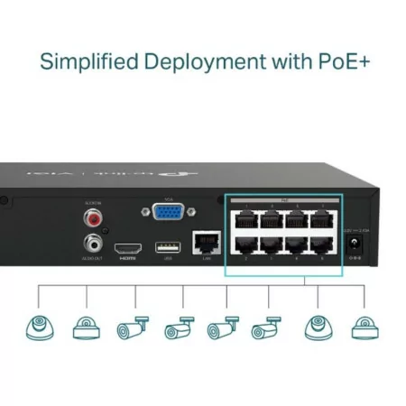 TP-Link Recorder - 8 PoE Channels - 4k - VIGI NVR1008H-8MP