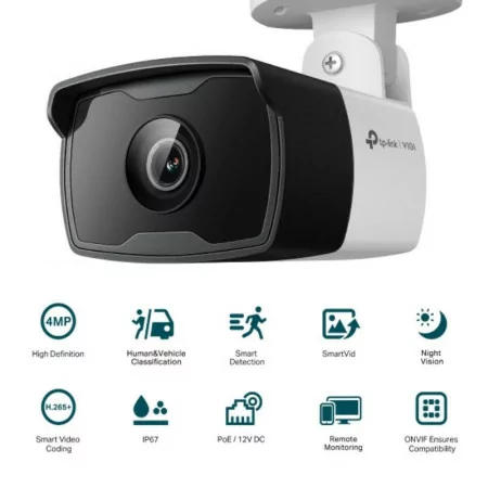 Câmara Exterior TP-Link - 4MP - 4mm - IR Bullet PoE / 12V DC - VIGI C340I|TP-Link|4897098689004