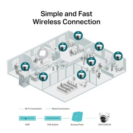 Câmara TP-Link - 4MP - 2.8mm - Full Color Turret PoE / 12V DC - VIGI C440|TP-Link|4897098688649