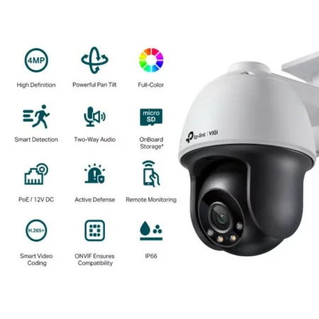 TP-Link Outdoor Camera - 4MP - IR Pan Tilt PoE / 12V DC - IP66 - VIGI C540