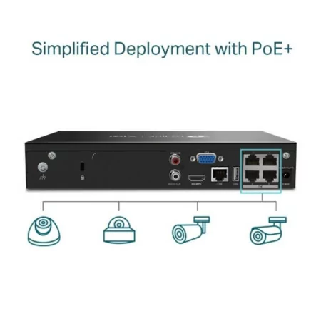 Gravador TP-Link - 4 Canais PoE - 4k - VIGI NVR1104H-4P|TP-Link|4897098688748