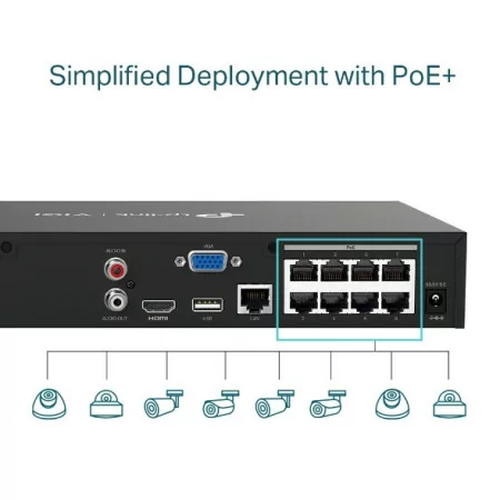 TP-Link Recorder - 8 PoE Channels - VIGI NVR1008H-8P