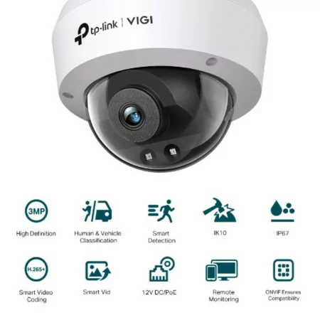 Câmara Dome TP-Link - 4mm - 3MP - IR 30m - IP67/IK10 - VIGI C230I|TP-Link|4897098688892