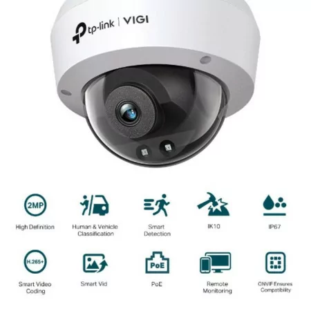 Câmara Dome TP-Link - 4mm - 2MP - IR 30m - IP67/IK10 - VIGI C220I|TP-Link|4897098688878