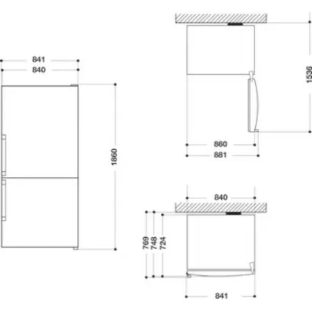 Whirpool Combined Refrigerator - 588L - Class E - No Frost - Stainless Steel - W84BE 72 X 2