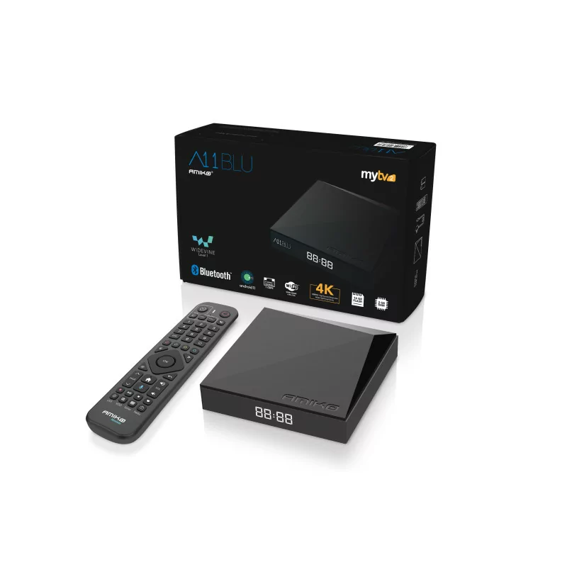 Amiko A11 Blu - 2GB/16GB - Android 11 - Box IPTV - (MyTV3 - Dual-Band - Gigabit - RCU BT)