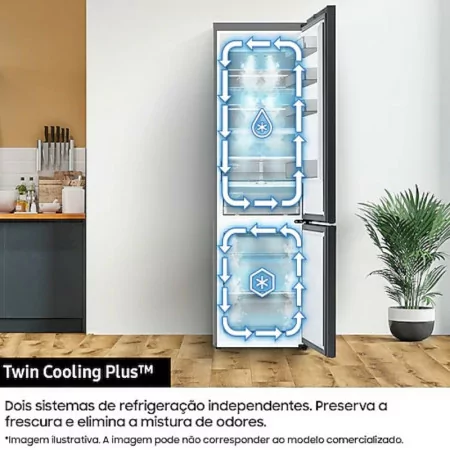 Frigorífico Combinado Samsung - 387L - No Frost / Twin Cooling / Space Max - Inox - RB38T607BS9/EF|Samsung|8806095078465