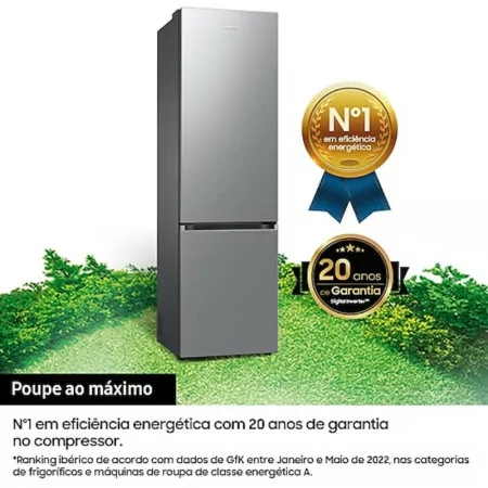 Samsung Combined Refrigerator - 387L - No Frost / Wi-Fi / Twin Cooling - Stainless Steel - RB38C607AS9/EF