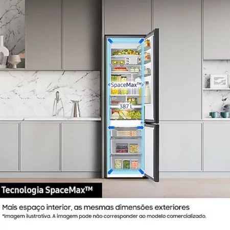 Samsung Combined Refrigerator - 387L - No Frost / Wi-Fi / Twin Cooling - Stainless Steel - RB38C607AS9/EF